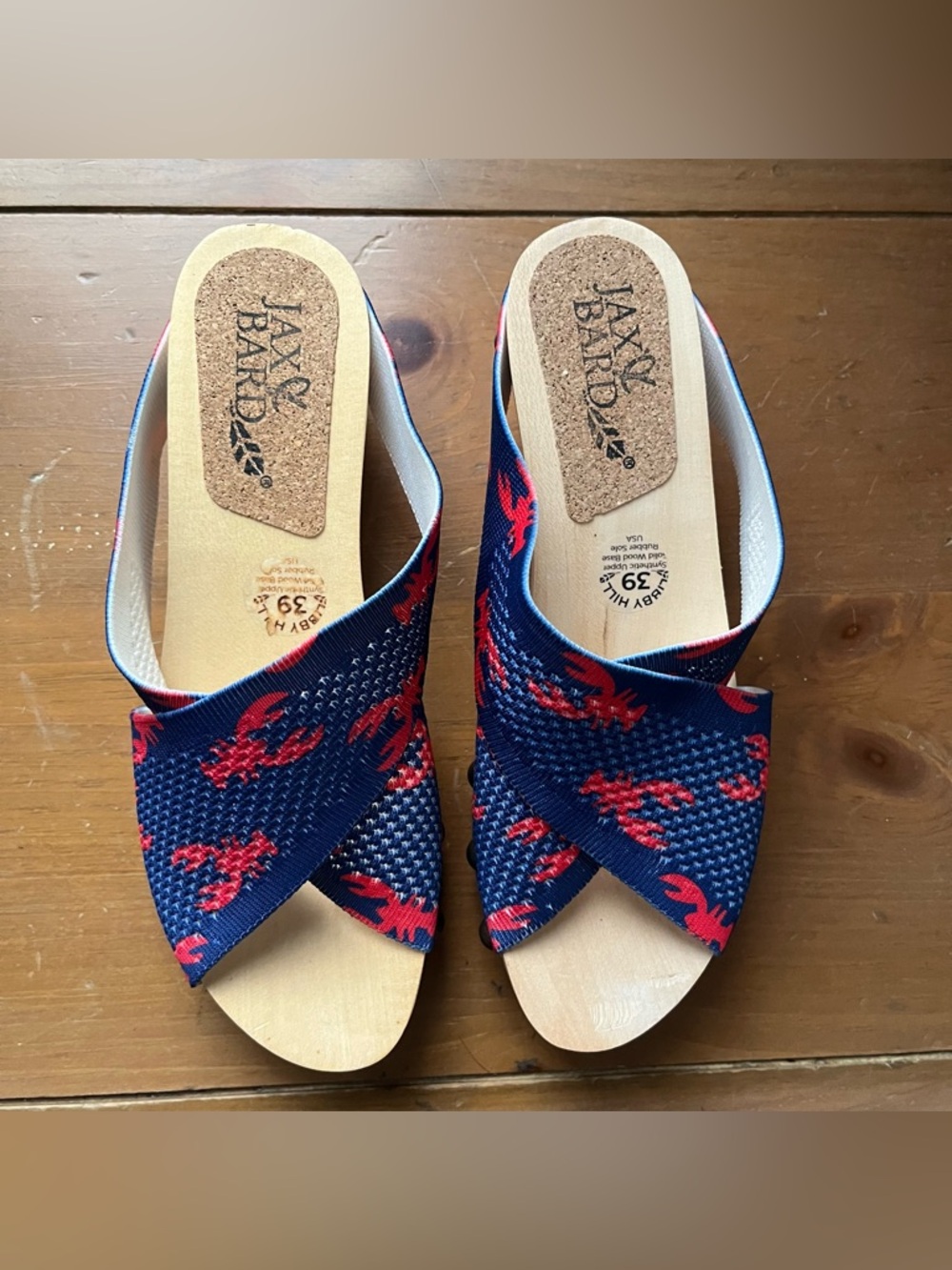 NWOT Jax & Bard Libby Hill Lobster Kitsch Wooden Platform clog Sandals 8.5 - 9 - Picture 5 of 10